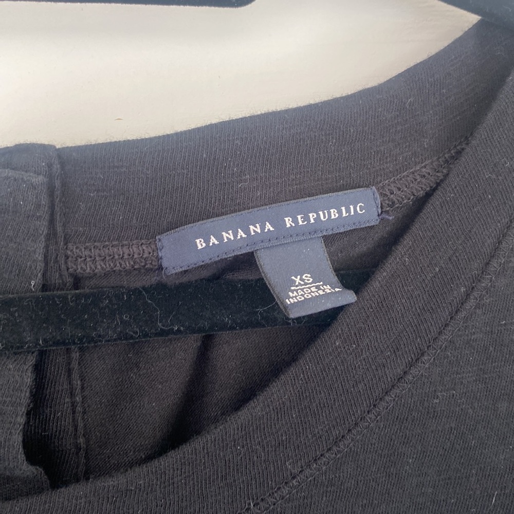 Banana Republic | Black Knee Length Poplin Cotton Half Sleeve Dress - Picture 2 of 8